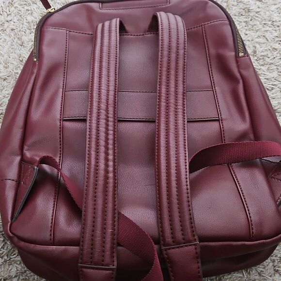Fossil Sherri Burgundy Quilted Laptop Backpack - Picture 7 of 9